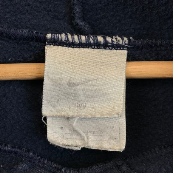Vintage Y2K NIKE‎ Center Mini Swoosh Check Hoodie Faded Navy Blue Sz 2XL - Picture 4 of 15